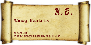 Mándy Beatrix névjegykártya